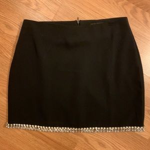 NWOT Black Embellished Hem Mini Skirt